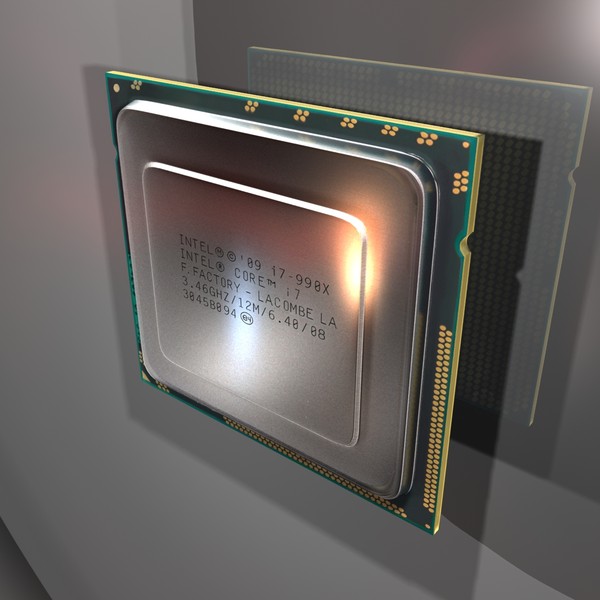 3d model intel lga1366 i7 component - Intel LGA1366 i7 CPU by The Freak Factory